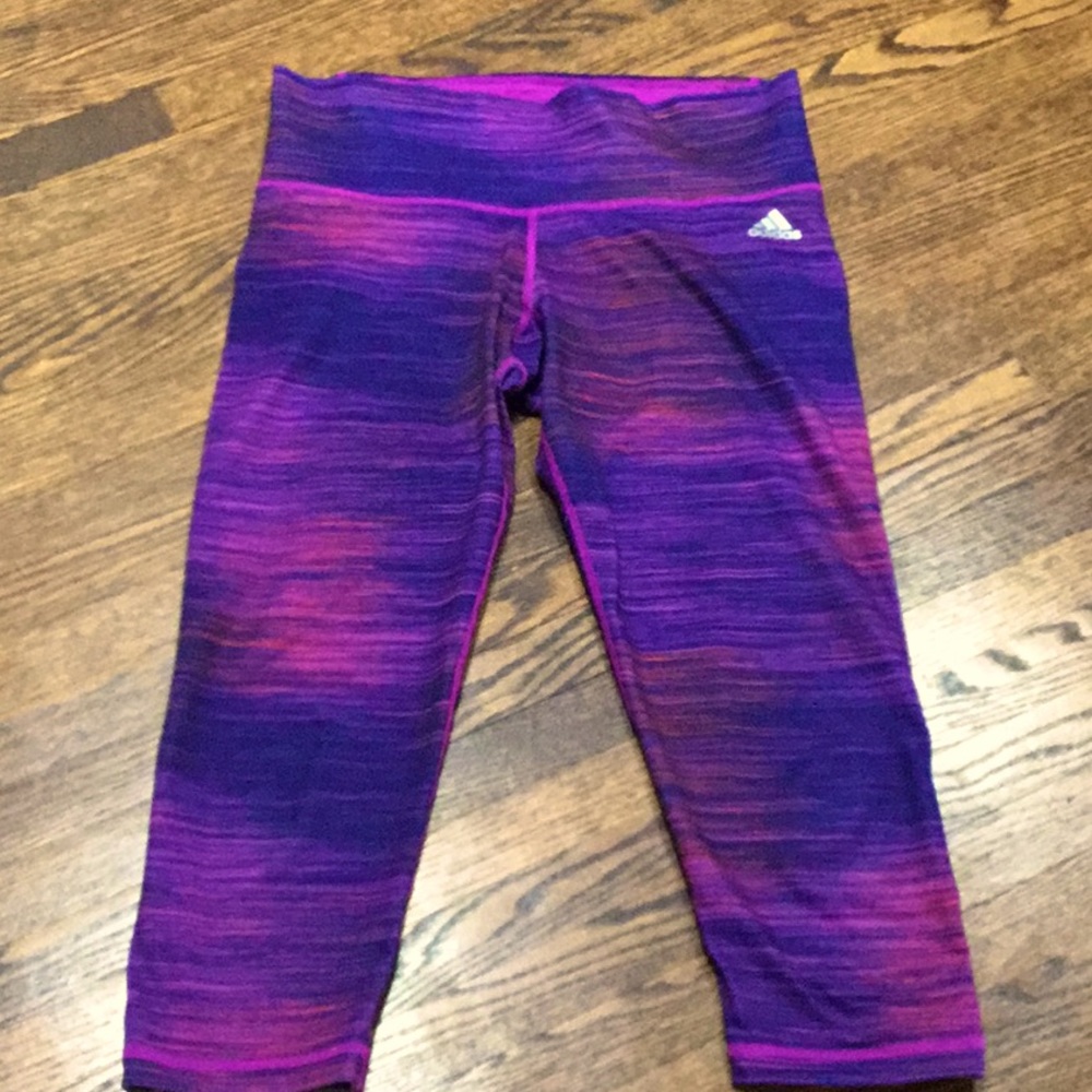 Adidas Pink and Purple Capri Leggings